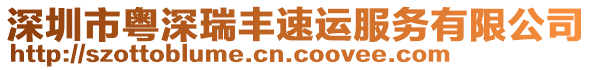 深圳市粵深瑞豐速運服務有限公司