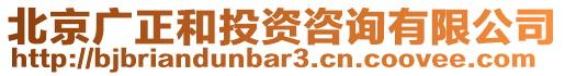 北京廣正和投資咨詢有限公司