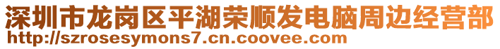 深圳市龍崗區(qū)平湖榮順發(fā)電腦周邊經(jīng)營(yíng)部