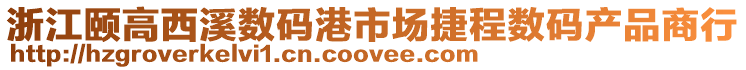 浙江頤高西溪數碼港市場捷程數碼產品商行