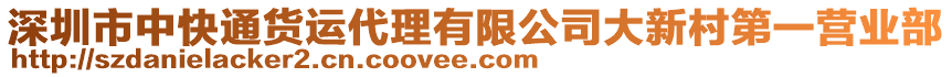 深圳市中快通貨運(yùn)代理有限公司大新村第一營業(yè)部