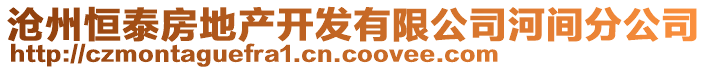 沧州恒泰房地产开发有限公司河间分公司