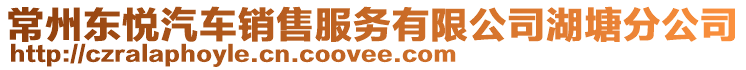 常州東悅汽車銷售服務有限公司湖塘分公司