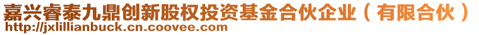 嘉興睿泰九鼎創(chuàng)新股權(quán)投資基金合伙企業(yè)（有限合伙）