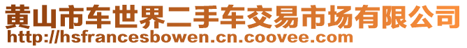 黄山市车世界二手车交易市场有限公司