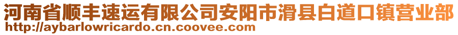 河南省順豐速運有限公司安陽市滑縣白道口鎮(zhèn)營業(yè)部