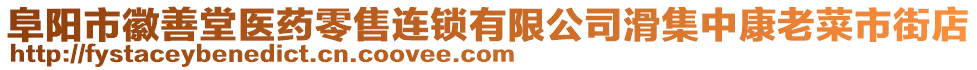 阜陽市徽善堂醫(yī)藥零售連鎖有限公司滑集中康老菜市街店