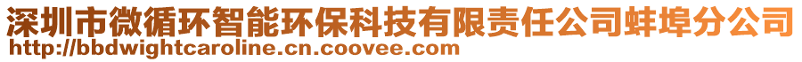深圳市微循環智能環保科技有限責任公司蚌埠分公司