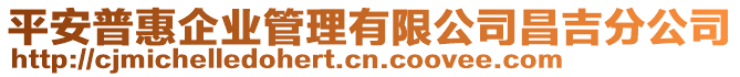 平安普惠企業(yè)管理有限公司昌吉分公司