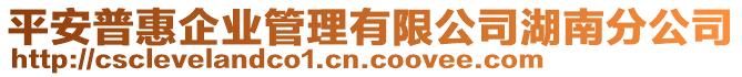 平安普惠企業(yè)管理有限公司湖南分公司