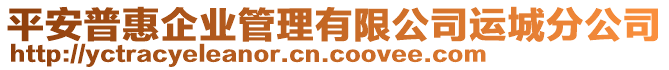 平安普惠企業(yè)管理有限公司運(yùn)城分公司