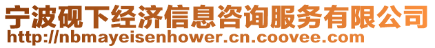 寧波硯下經濟信息咨詢服務有限公司