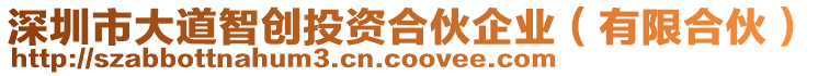 深圳市大道智創投資合伙企業（有限合伙）