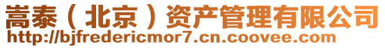 嵩泰（北京）資產管理有限公司