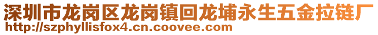 深圳市龍崗區(qū)龍崗鎮(zhèn)回龍埔永生五金拉鏈廠