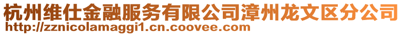 杭州維仕金融服務有限公司漳州龍文區分公司