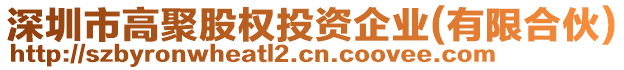 深圳市高聚股權投資企業(yè)(有限合伙)