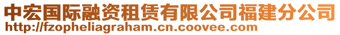 中宏國際融資租賃有限公司福建分公司