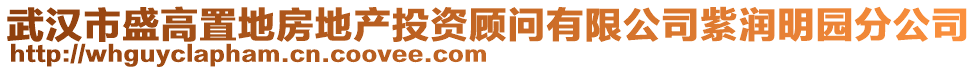 武漢市盛高置地房地產(chǎn)投資顧問有限公司紫潤明園分公司
