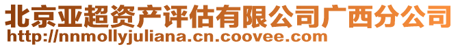 北京亞超資產評估有限公司廣西分公司