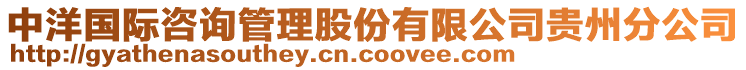 中洋國(guó)際咨詢管理股份有限公司貴州分公司