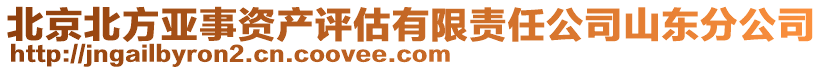 北京北方亞事資產評估有限責任公司山東分公司