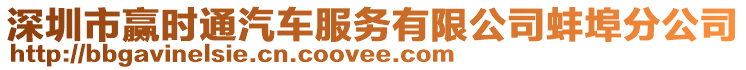深圳市贏時通汽車服務有限公司蚌埠分公司