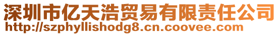 深圳市億天浩貿(mào)易有限責(zé)任公司