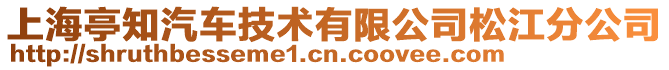 上海亭知汽車技術(shù)有限公司松江分公司