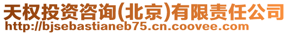 天權投資咨詢(北京)有限責任公司