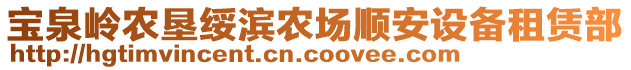 寶泉嶺農(nóng)墾綏濱農(nóng)場順安設(shè)備租賃部