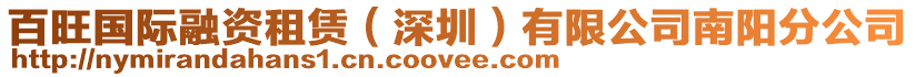 百旺國際融資租賃（深圳）有限公司南陽分公司