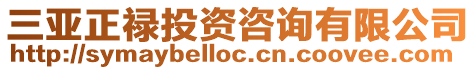 三亞正祿投資咨詢有限公司