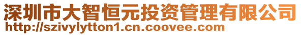 深圳市大智恒元投資管理有限公司