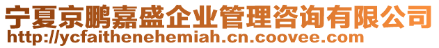 寧夏京鵬嘉盛企業(yè)管理咨詢有限公司