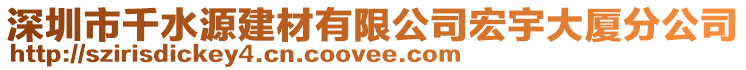 深圳市千水源建材有限公司宏宇大廈分公司