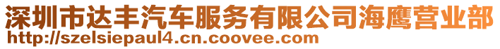 深圳市達豐汽車服務有限公司海鷹營業(yè)部