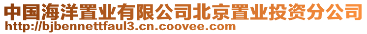 中國海洋置業有限公司北京置業投資分公司