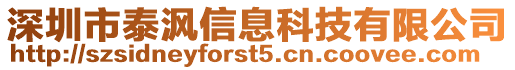 深圳市泰沨信息科技有限公司