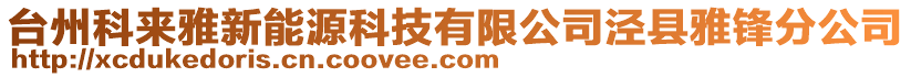 臺(tái)州科來雅新能源科技有限公司涇縣雅鋒分公司