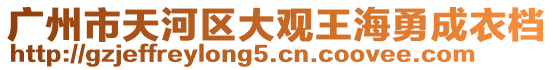 廣州市天河區大觀王海勇成衣檔