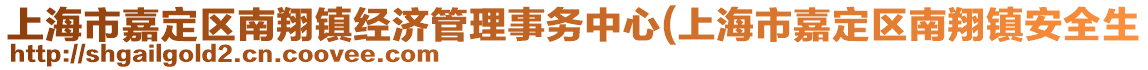 上海市嘉定區南翔鎮經濟管理事務中心(上海市嘉定區南翔鎮安全生