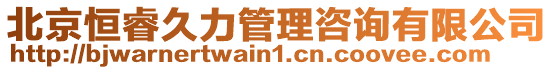 北京恒睿久力管理咨詢有限公司