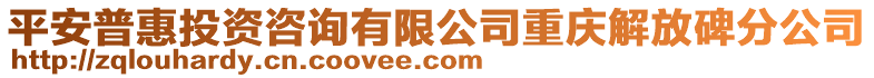 平安普惠投資咨詢有限公司重慶解放碑分公司