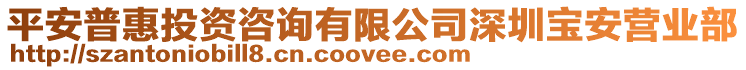 平安普惠投资咨询有限公司深圳宝安营业部