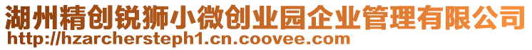 湖州精創銳獅小微創業園企業管理有限公司