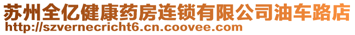 蘇州全億健康藥房連鎖有限公司油車路店