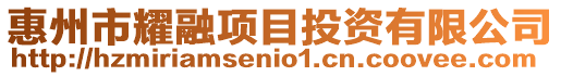 惠州市耀融項目投資有限公司