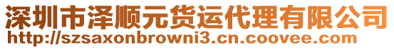 深圳市澤順元貨運(yùn)代理有限公司