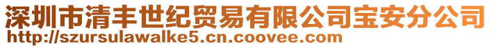 深圳市清豐世紀(jì)貿(mào)易有限公司寶安分公司